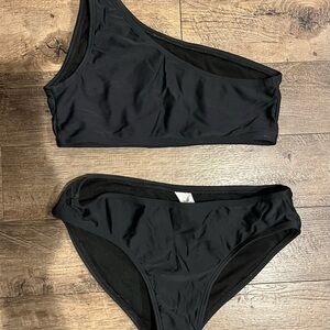 Black One-Shoulder Bikini Set